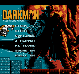 Darkman title screen for NES